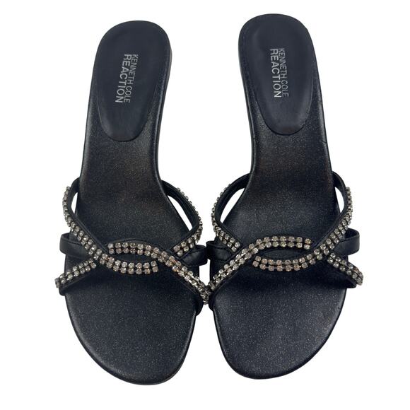 Kenneth Cole Reaction Vintage Y2K 90's Rhinestone Kitten Heels Women's Size 8.5 - Picture 2 of 9